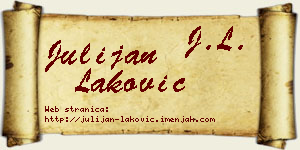 Julijan Laković vizit kartica